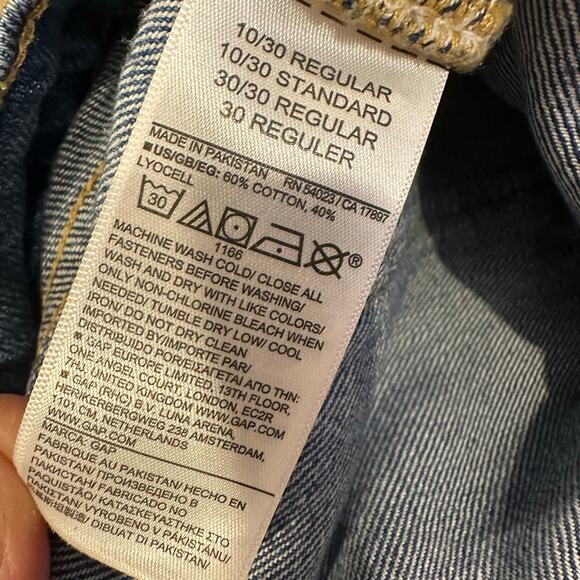 GAP Baggy Wide Leg Cargo Jeans Women’s 10/30R Medium Wash Denim NWT - Picture 8 of 9